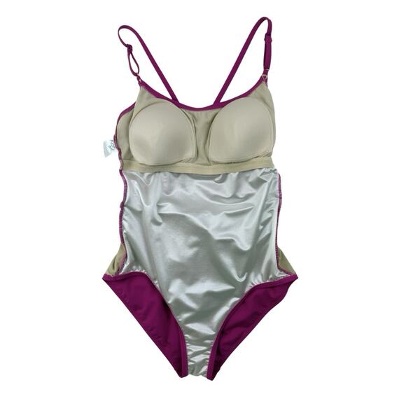 Kona Sol One Piece Swimsuit Pink Women’s Large Tummy Control Built In Bra - Picture 5 of 9